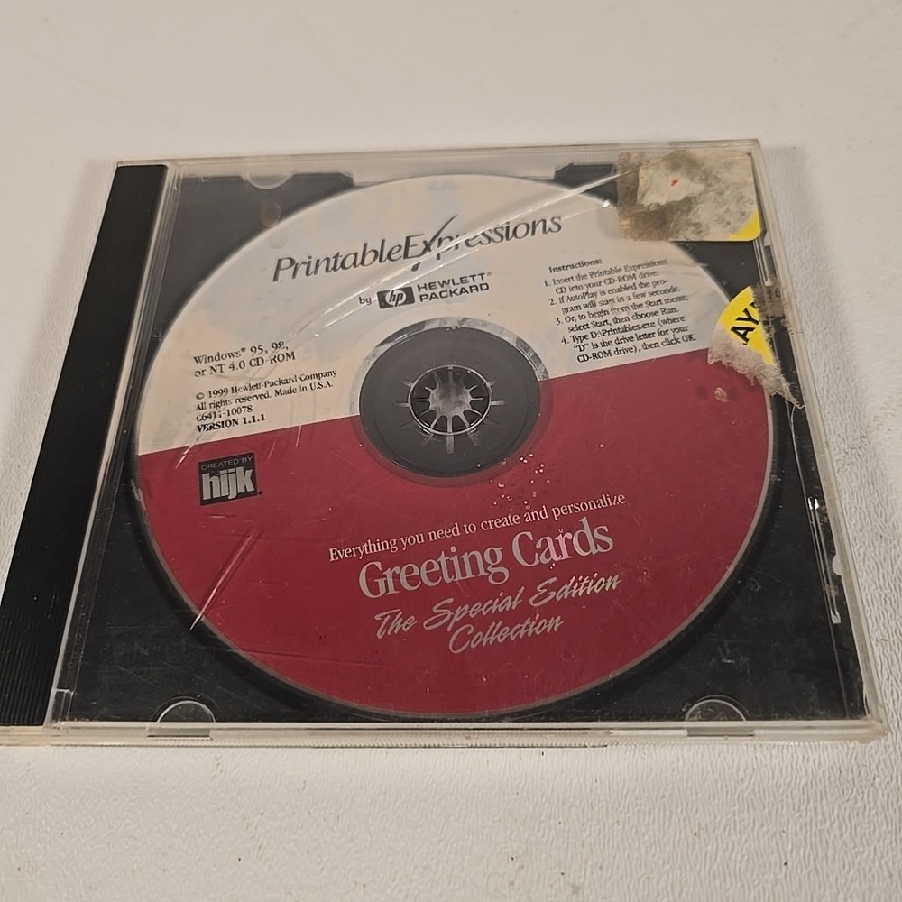 HP Printable Expressions Special Edition Collection Greeting Card Maker CD